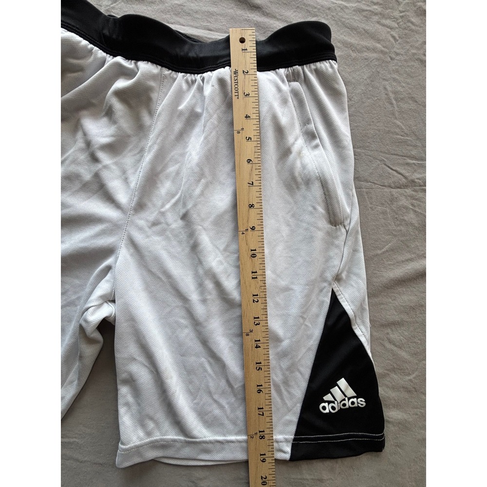 Adidas Primegreen Mens Athletic Shorts White Black Size Large Mesh Gym Training - Picture 4 of 10